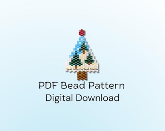 Christmas Tree Bead Pattern, Brick Stitch Beaded Charm, PDF Digital Download