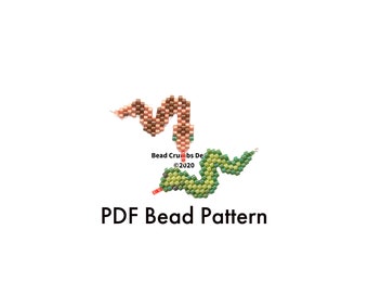 Snake Brick Stitch Bead Pattern, Beaded Charm Earring Accessories, PDF Digital Download