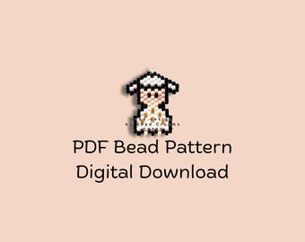 Sheep Charm Beading Pattern, Brick Stitch PDF, Instant Download