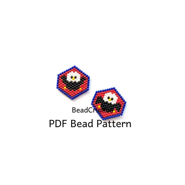 Eagle Bead Pattern, Patriotic Red White and Blue, Miyuki Brick Stitch Earring Charm, PDF Digital Download - P2160220