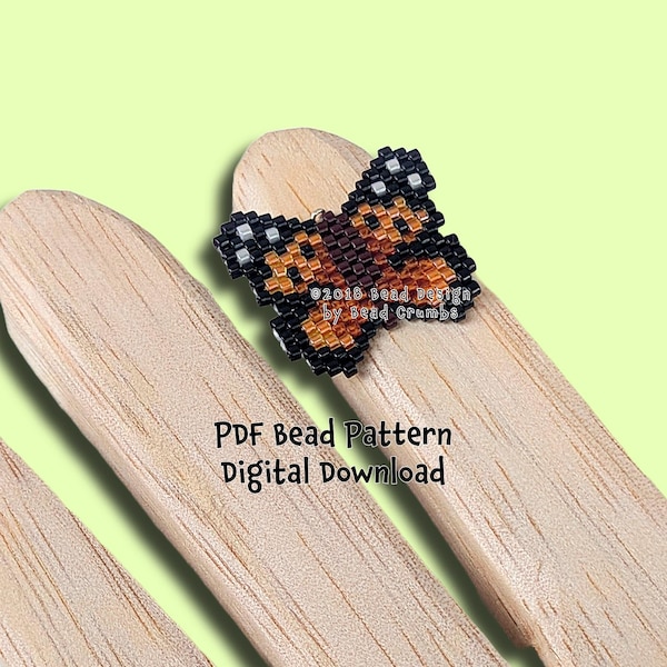 Kamehameha Butterfly Brick Stitch Beading Pattern PDF Digital Download