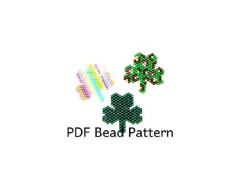 Shamrock Clover Bead Pattern St Patricks Day Brick Stitch Charm, PDF Digital Download P2174614