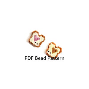Bead Pattern Peanut Butter and Jelly, PBJ Brick Stitch Miyuki Beads, Valentine's Day Gift | PDF Digital Download P2148381