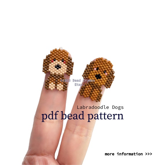 Labradoodle Dog, Labrador Poodle Bead Graph PATTERN, Miyuki Brick