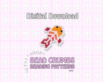 Brick Stitch Bead Pattern X-ray Fish Charm Graph, Miyuki Delica PDF Download