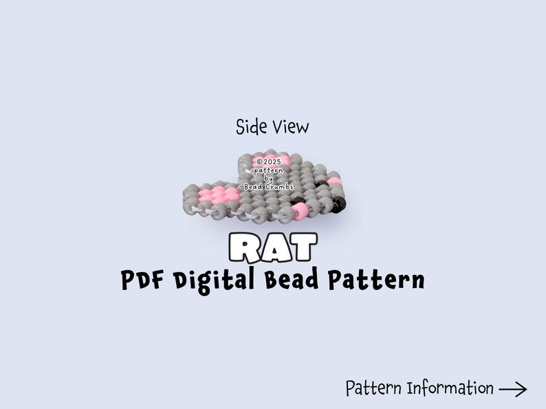 Rat Bead Lizard Pattern Rat Bead Craft Pattern – DIY Brick Stitch Animal Pendant/charm Diagram ...