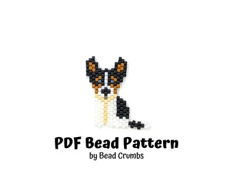 Tenterfield Terrier Dog, Miyuki Brick Stitch Bead Pattern Charm, PDF Digital Download - P2168769