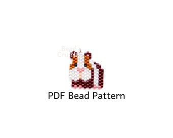 Guinea Pig Beading PATTERN, Cute Brick Stitch Animal, DIY Seed Bead Charm, PDF Digital Download P2144340