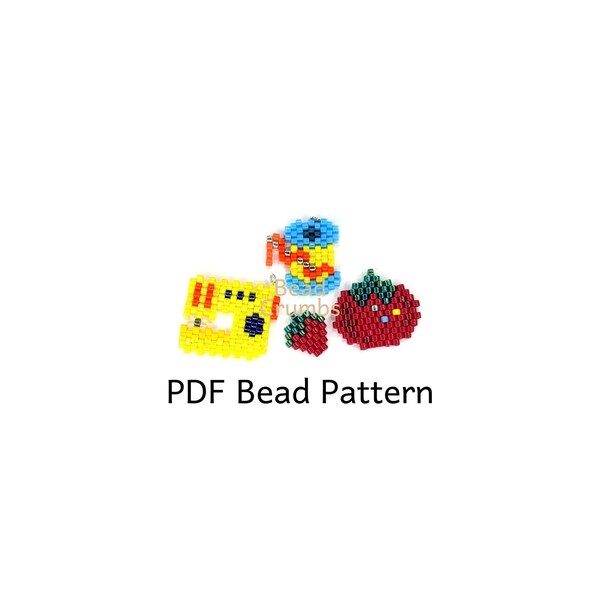 Pin Cushion Sewing Machine Thread Bead Pattern Set, Miyuki Brick Stitch Charms, PDF Digital Download - P2168190