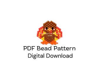 Turkey Bead Pattern, Brick Stitch Charm, PDF Digital Download