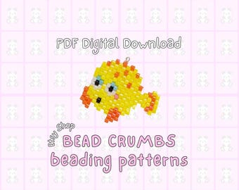 Pufferfish Brick Stitch Bead Pattern Digital Download | a Miyuki Delica beading project