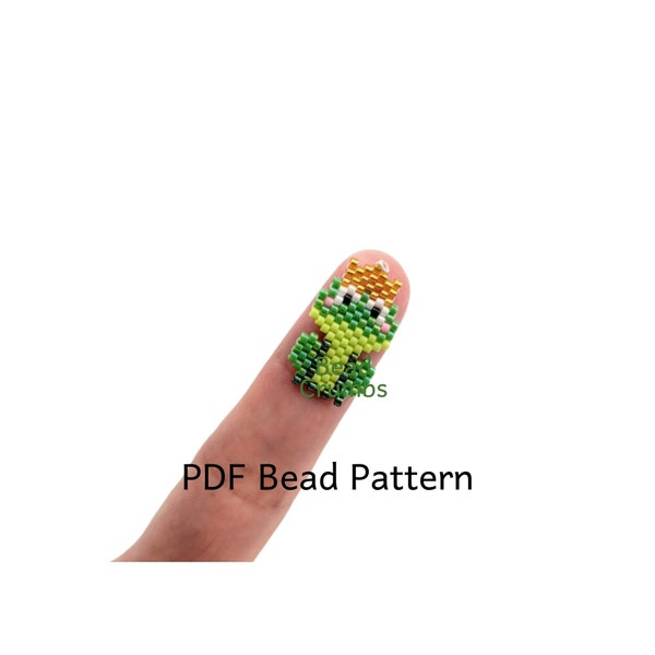 Frog Crown Brick Stitch Pattern, Miyuki Fairy Tale Animal Charm Earring Pendant, PDF Digital Download - P2155187