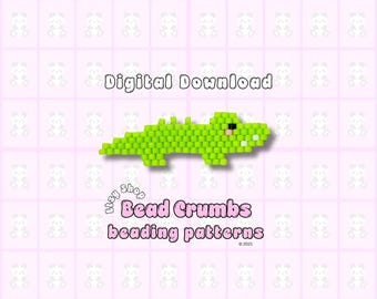 Alligator Brick Stitch Bead Pattern Digital Download | a Miyuki Delica beading project