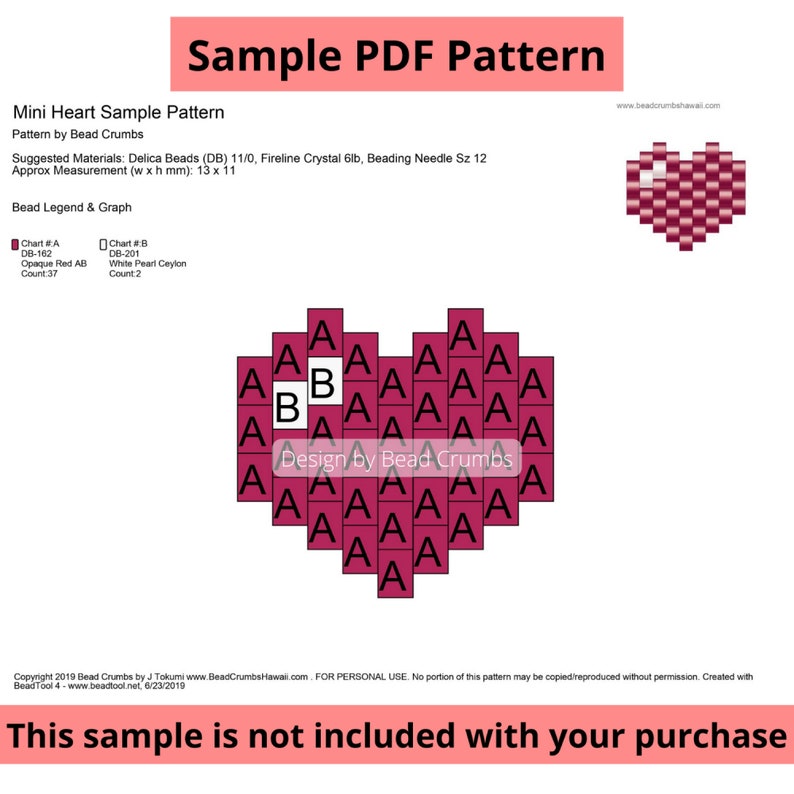 Shih Poo Dog Brick Stitch Bead Pattern, Beading Diagram for Earring Pendant Jewelry Charm, PDF Digital Download image 3
