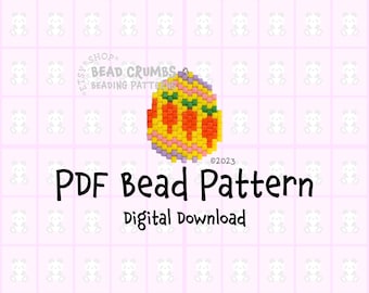 Carrot Easter Egg Brick Stitch Beading Pattern, Digital Download Craft Supply