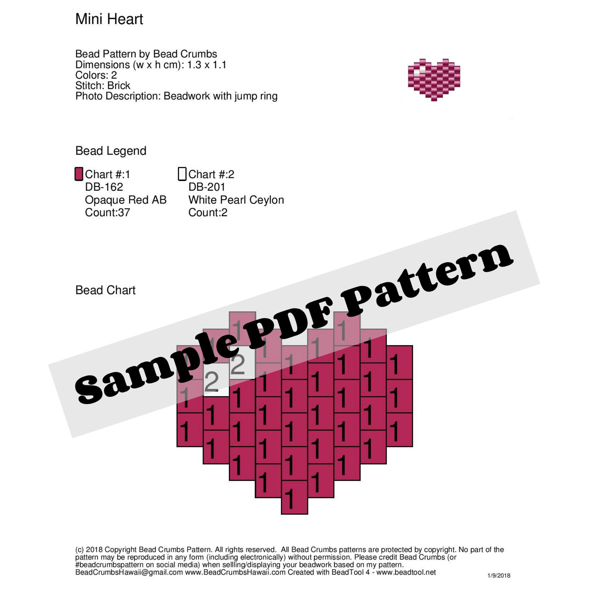 Download Small Bunny Face Pattern, Brick or Peyote Stitch, Seed Bead Pattern, PDF Digital File