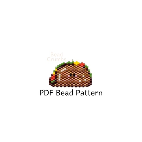 Taco Bead Pattern, Brick Stitch Miyuki Charm, Food Bead Weaving, PDF Digital Download - P2151775