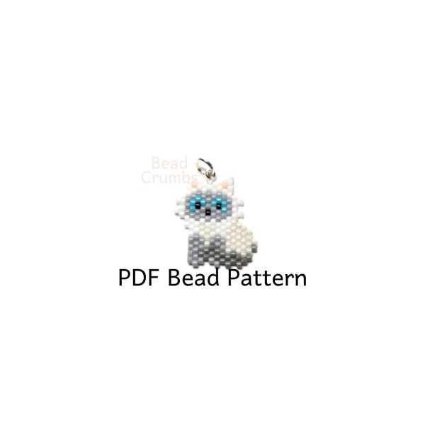 Siamese Cat Bead Pattern, Brick Stitch Miyuki Animal Charm, PDF Digital Download - P2156675