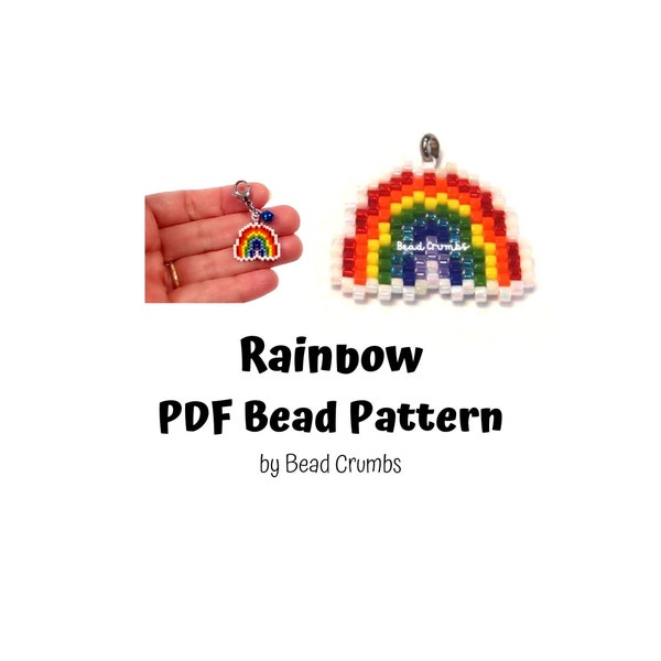 Rainbow Bead Pattern, Brick Stitch Bead Weaving | DIGITAL DOWNLOAD P2141061