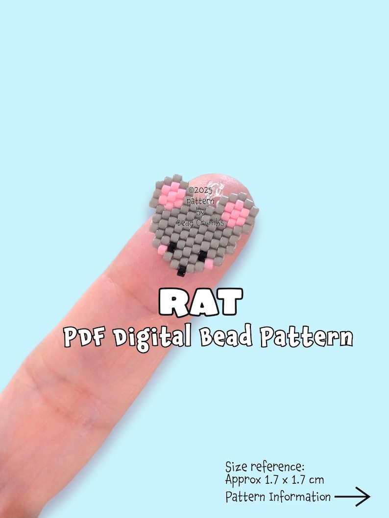 Rat Bead Lizard Pattern Rat Bead Craft Pattern – DIY Brick Stitch Animal Pendant/charm Diagram ...