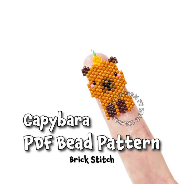 Capybara Brick Stitch Bead Pattern , Animal Beadweaving Diagram for Seed Bead Charms Earrings Pendants Jewelry