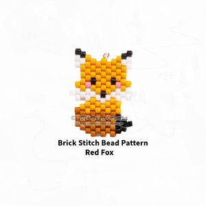 Brick Stitch Fox, Seed Bead Diagram Animal Charms Earrings Pendants Jewelry, Digital Download image 3