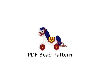 Toy Horse Bead Pattern, Miyuki Brick Stitch Beading Charm, PDF Digital Download - P2170916