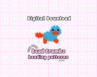 Brick Stitch Platypus Beaded Charm Pattern, PDF Digital Download, Miyuki Delica 11/0