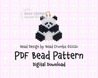 Brick Stitch Onigiri Panda Beading Pattern, DIY Craft (PDF Digital Download)