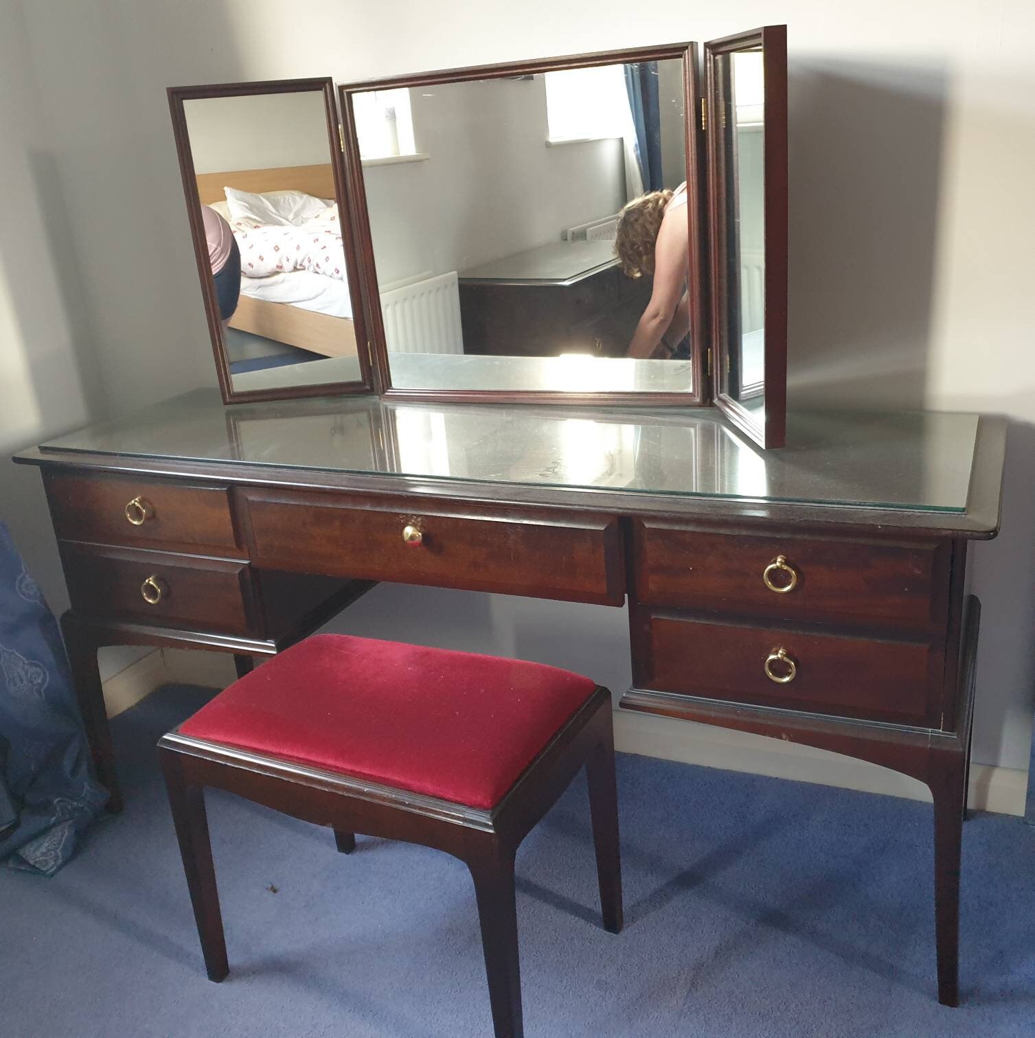 STAG Dressing Table, Stool and Six Drawer Chest of Drawers for