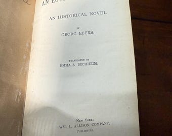 An Egyptian Princess By George Ebers - Arundel Edition - Historical Novel- Vintage