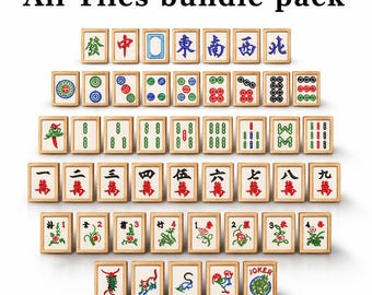 Mahjong Tiles Embroidery File Bundle Pack (Digital Product)