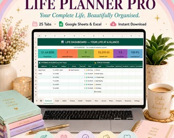 ADHD Life Planner  Google Sheets Budget Tracker Excel Daily Planner Weekly Time Blocking Meal Planner Productivity Template Routine