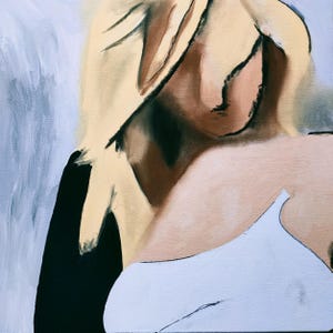 60x60 cm painting created with acrylic and chalk on canvas.