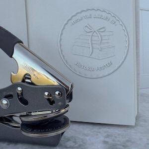 Personalized Book Embosser: Custom Library Stamp, Book Lover Gift