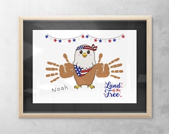 4th of July Handprint Craft: Patriotic Bald Eagle Keepsake (Digital Download)