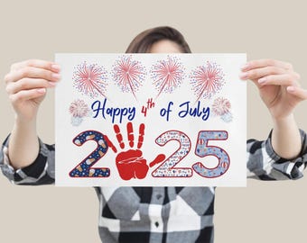 4th of July Handprint Craft: Patriotic Keepsake Art (Digital Download, PDF) 2025