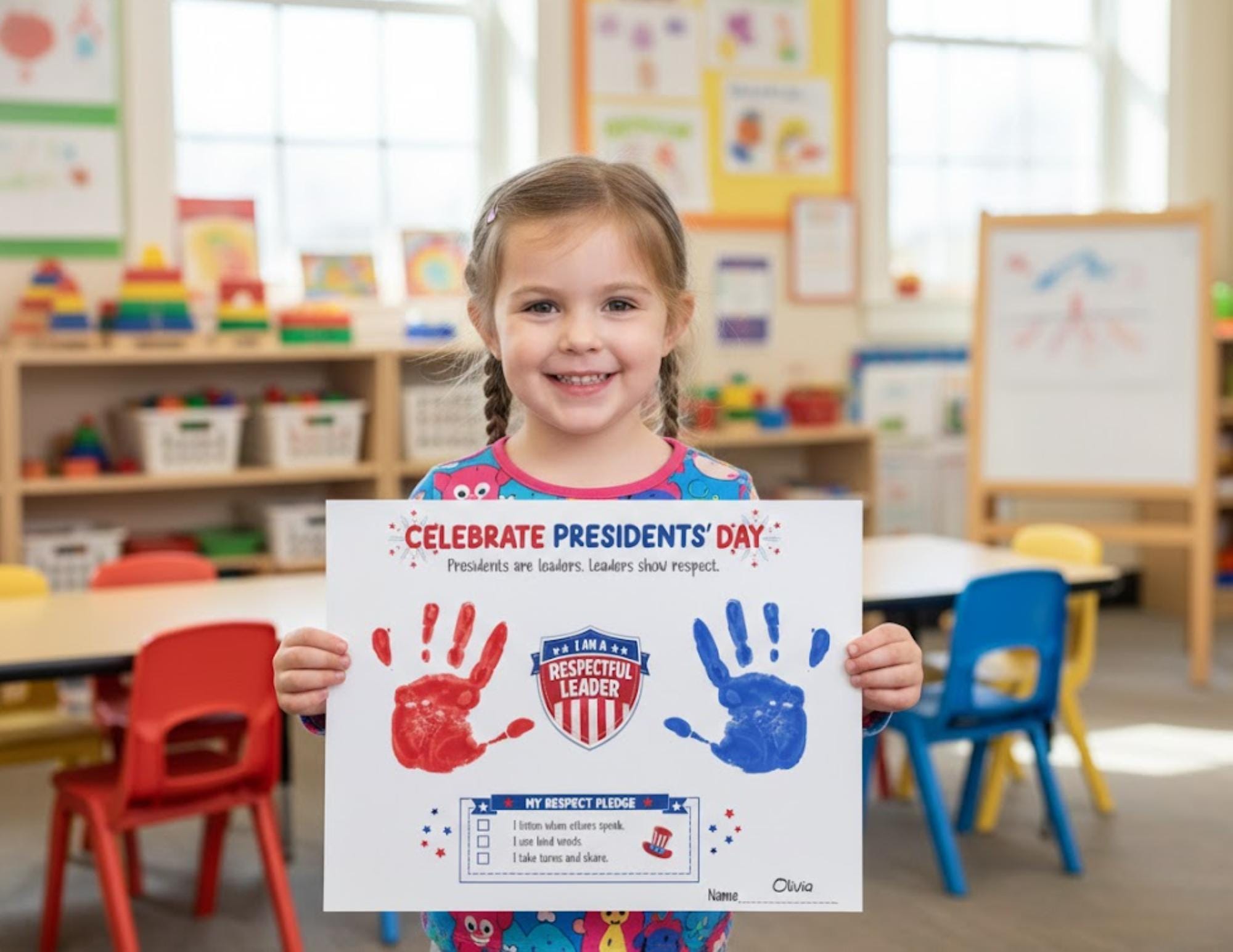 Presidents' Day Handprint Craft for Kids Printable |school Art Project ...