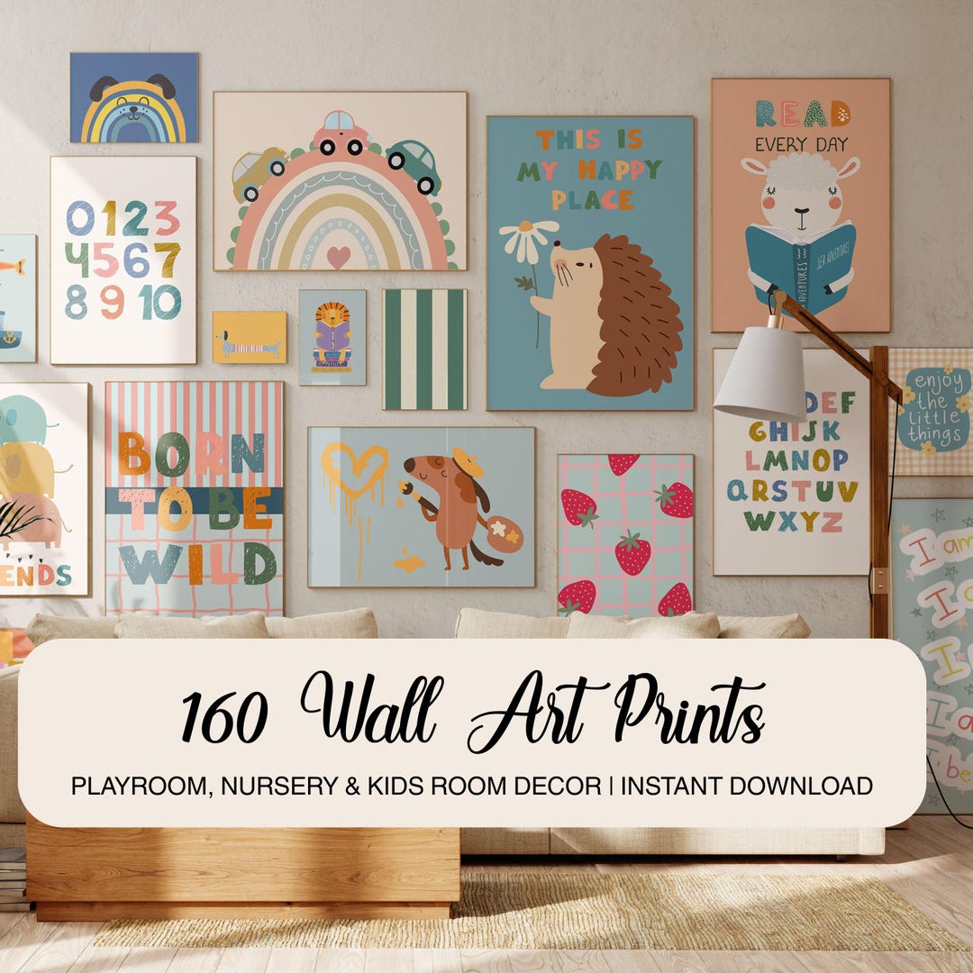 Playroom Wall Art Bundle, Kids Nursery Prints (digital Download) - Etsy