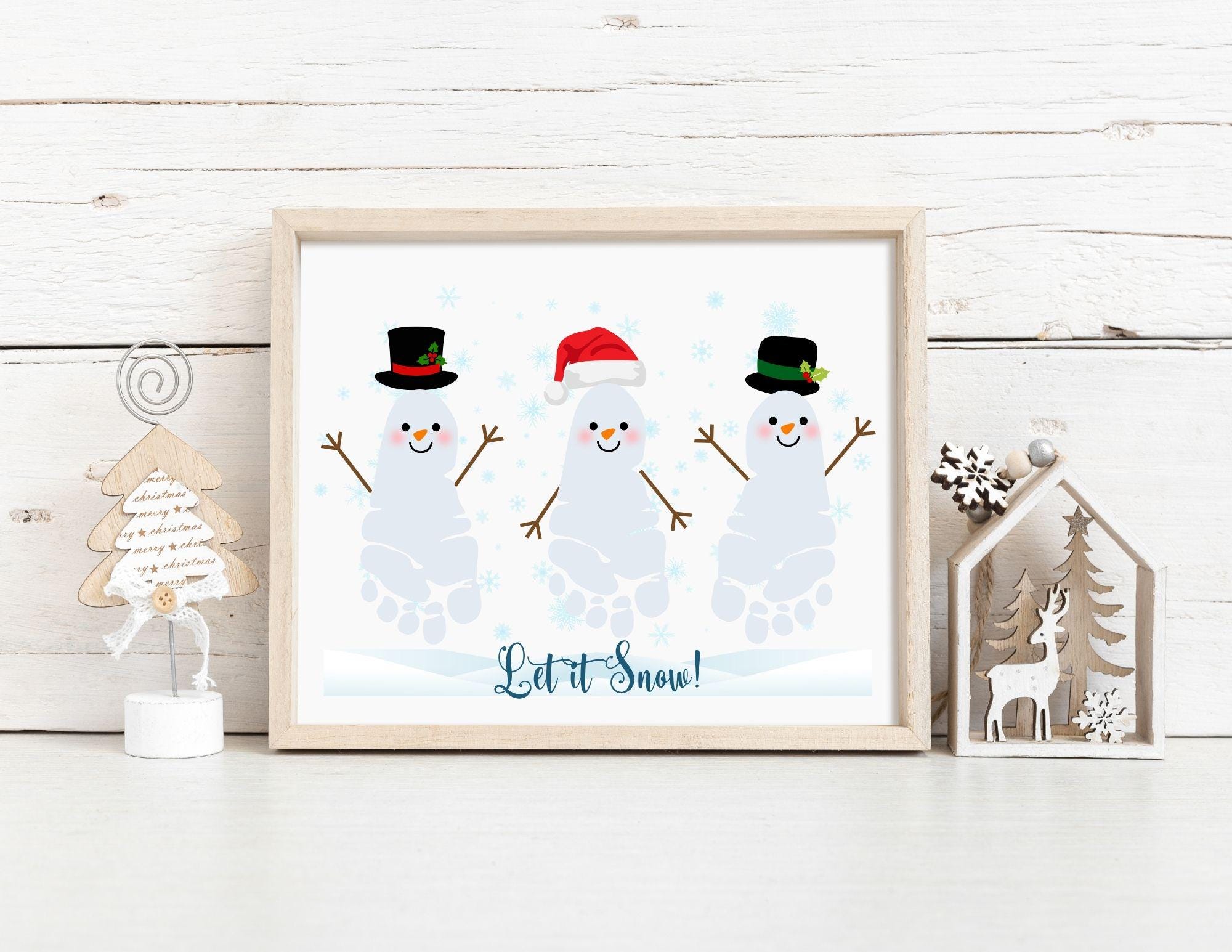 Footprint Snowman Family Printable – Christmas Keepsake Craft Holyday ...