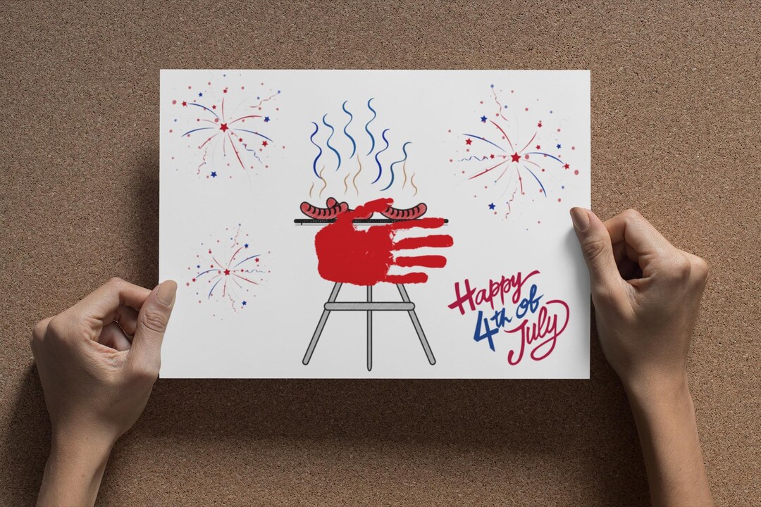 4th of July Handprint BBQ Art: Patriotic Kids Craft (digital Download ...