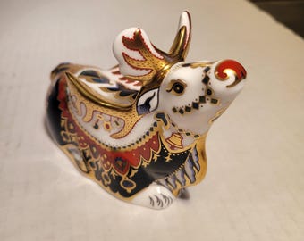 工芸品  Crown Derby Woodland Badger Royal Crown Derby Porcelain Paperweight - Badger - Etsy