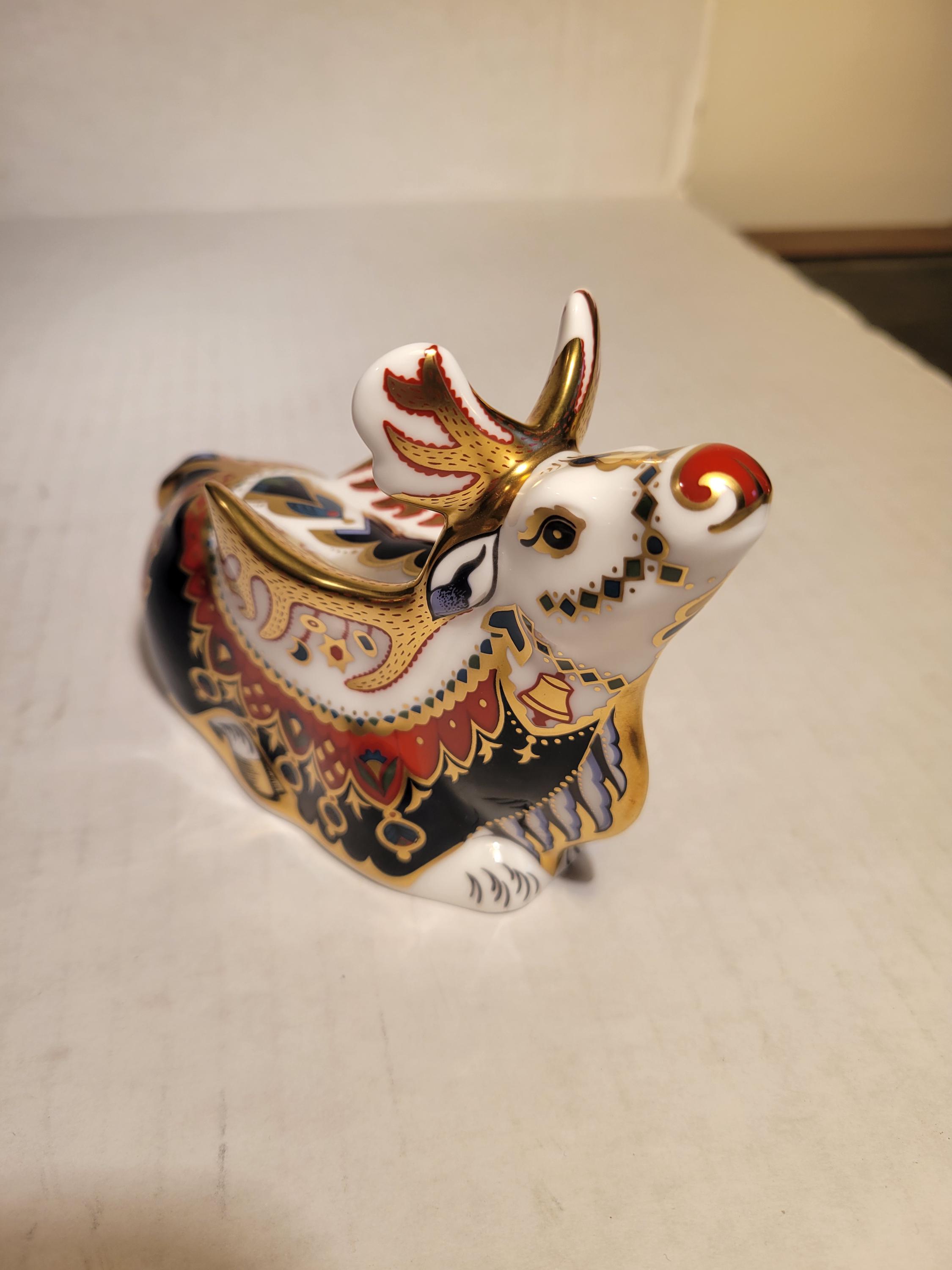Royal Crown Derby Porcelain Paperweight - Reindeer - Etsy