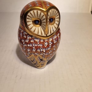ロイヤルクラウンダービー　バーンアウル　ペーパーウェイト 1級品 ※美品 Royal Crown Derby Porcelain Paperweight - Barn Owl - Etsy