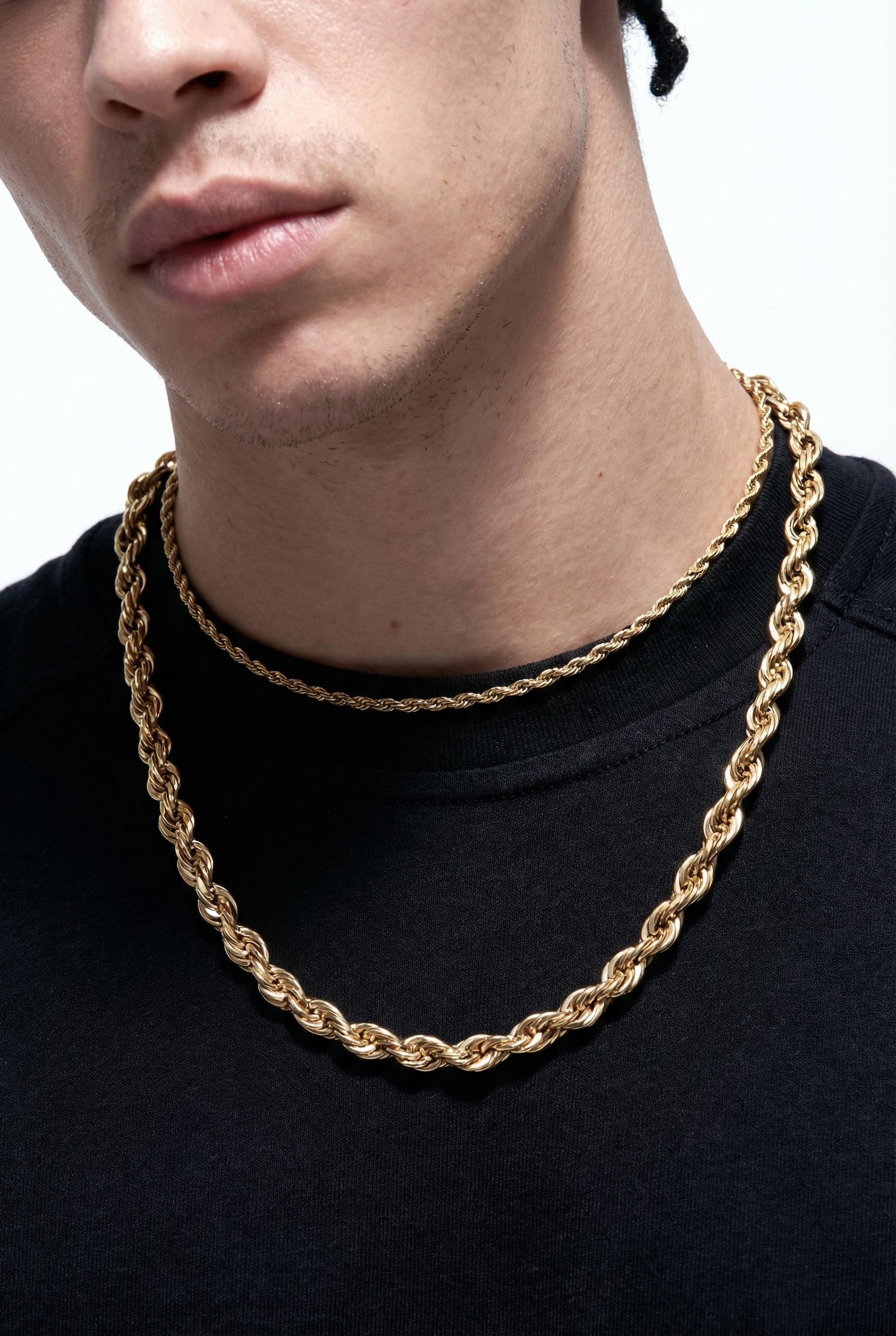 Collier Vintage Torsadé Chaînes Or Et Argent – Fermoir Décoratif – Bon état