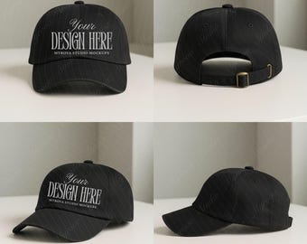 Cap Mockup Black Classic Dad Cap Mock up Black Baseball Cap Yupoong 6245CM Classic Dad Hat Mockups Chart Black Dad Hat Print on Demand Pod