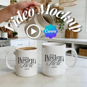 Mug Mockup Video Boho Style Mug Mockup 11oz Mug 15oz Mug Video Mockup White Ceramic Mug Coffee Cup video Animated Video Cup Animation Trendy