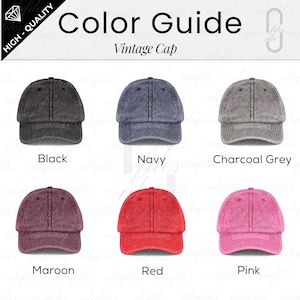 Vintage Cap Color Chart Otto Cap Mockup Vintage Baseball Cap Color Guide Vintage Style Hat Color Guide Retro Hat Mockup Embroidered Cap Pod