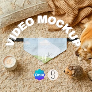 Pet Bandana Mockup Canva Template Printify Dog Bandana Video Mockup Animated Mockup Canva Mockup Product Mockup Editable Frame Mockup Pod