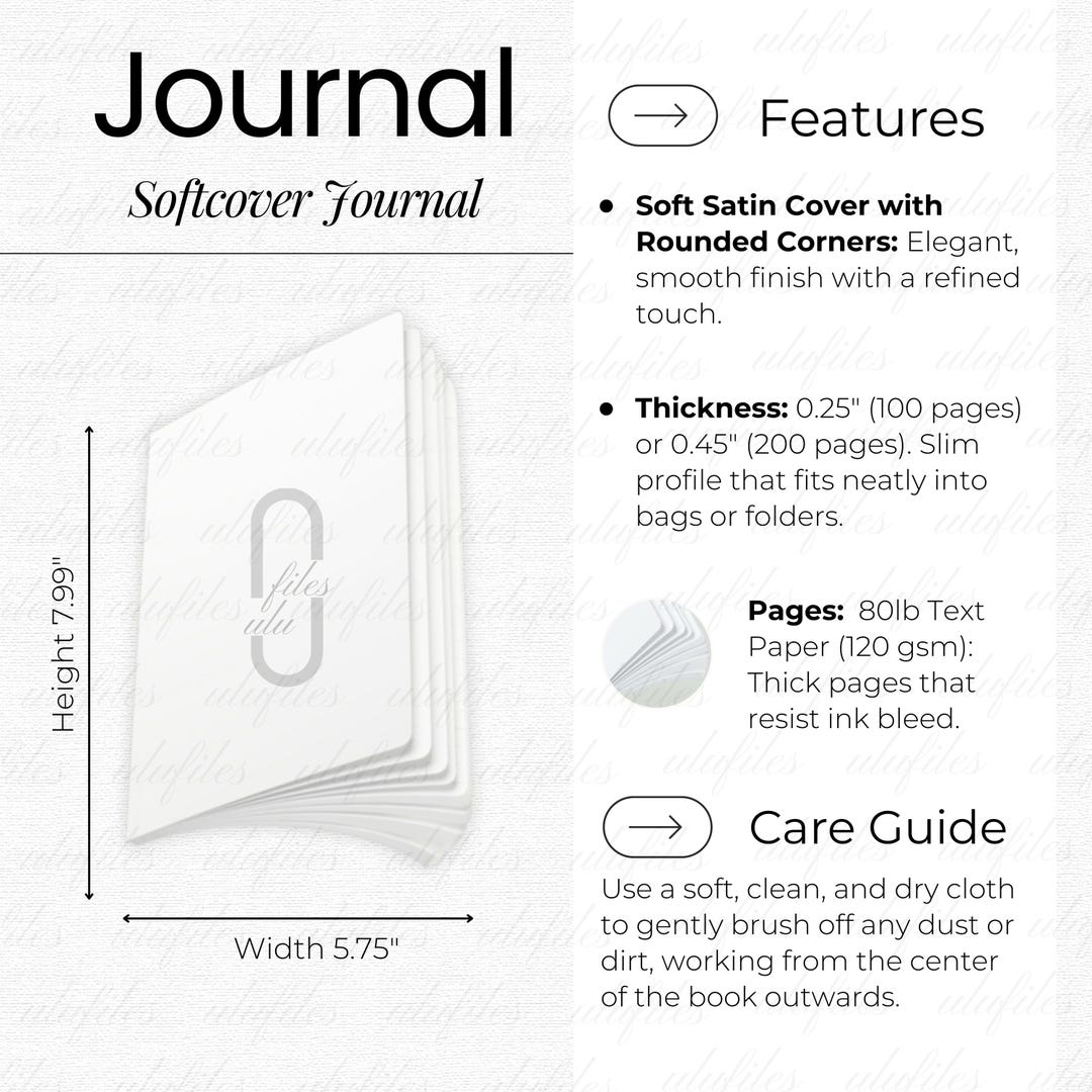 Journal Size Examples Notebook Mockup Journal Mockup Printify Softcover Journal Size Chart ...